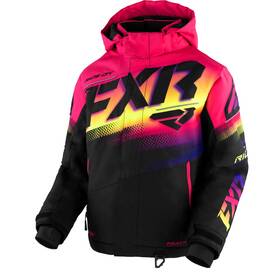 230406-1066-02 Fxr Youth Child Boost Snowmobile Jacket Hydrx Ykk Winter Black/neon Fusion