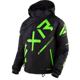 230410-1270-02 Fxr Child Cx Snowmobile Jacket Hydrx Thermal Flex F.a.s.t. Black Camo/lime