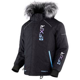 230418-1253 Fxr Snowmobile Child And Youth Fresh Insulated Jacket - Black Heather/sky-lilac F