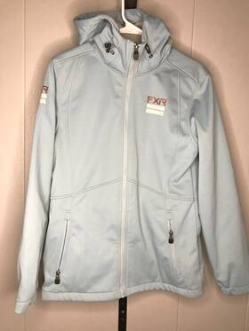 231005-0728-13 Fxr Womens Ridge Soft Shell Jacket Light Steel Blue Size Small