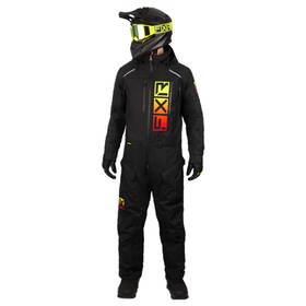 232812-1074-13 Fxr Mens Recruit Lite Snowmobile Monosuit Black/sherbert Winter Hydrx Pro