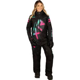 232940-1054-06 Fxr Womens Cx Lite Snowmobile Monosuit Hydrx Pro Black/mint-electric Pink Fade