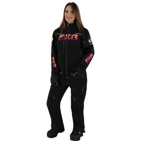 232947-1065-08 Fxr Womens Maverick Lite Snowmobile Monosuit Black/neon Fusion Hydrx Pro