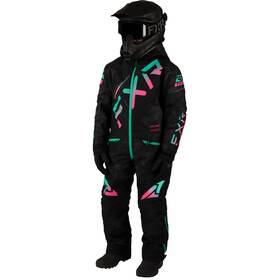 233015-1254-12 Fxr Youth Cx Snowmobile Monosuit Black Camo/mint-electric Pink Fade F.a.s.t. 3.0