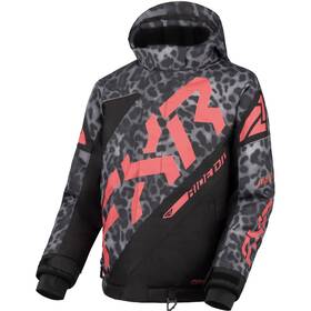 Fxr 240411-1293-14 Youth Cx Snowmobile Jacket F.a.s.t. 3.0 Hydrx Thermal Black Cheetah/melon