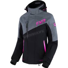 Fxr Racing 230242-1007-10 Womens Black Mid Grey Heather Raspberry Fade Edge Jacket