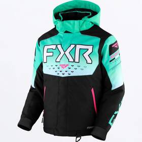 230402-1054-06 Fxr Racing Childs Black/mint Fade/electric Pink Helium Jacket Kids 6
