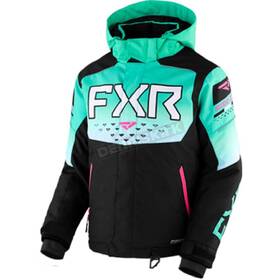 230403-1054-10 Fxr Racing Youth Black/mint Fade/electric Pink Helium Jacket Kids 10