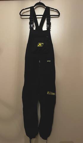 104468 Klim Aggressive Sled Wear Bib Overalls Black Gore-tex Mens Small