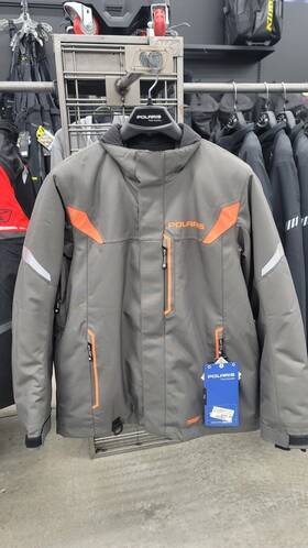Polaris 194722424876 Mens Titan Jacket Size Medium Gray Orange