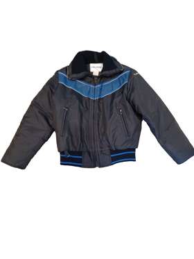263602 Polaris Vintage 90s Winterwear Black/blue Snowmobile Jacket Usa Zippered Women L