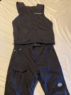 285220405 Polaris Pure Mens Med Tall Snowmobile Pants Vest Combo Winter Black Logo Mvt
