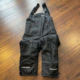 442853691 Polaris Vtg Snowmobile Pants Bibs Womens M Black Side Zippers Adjustable Straps