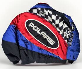 98775 Polaris Vintage 90s Insulated Snowmobile Bomber Style Jacket Men S Large