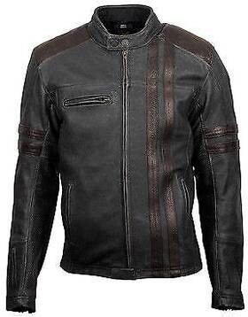 75-50102x Scorpion Mens 1909 Vintage Street Motorcycle Jacket Black/brown 2xl