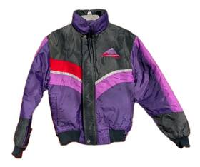 Ski-doo 440145 Vintage Skidoo Sno Gear Jacket Youth 16 Snowmobile Coat Purple Red Black