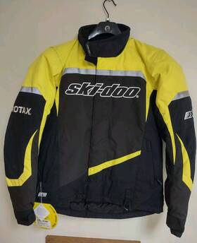 4407010496 Ski-doo Mens S Holeshot Snowmobile Jacket Insulated Waterproof Black Yellow New
