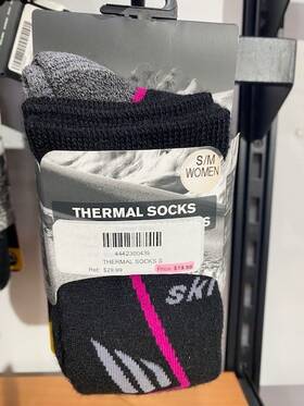 Ski-doo 4442300439 Skidoo Thermal Sock Womens Black/fushia Small