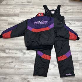 45101 Ski-doo 45101/v-2341 Vintage Bombardier Jacket And Snow Pants Mens Size Xl Black 2pc Ensemble