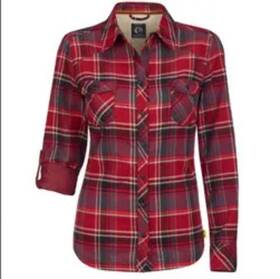 Ski-doo 4543820235 Ski-doo Ladiesft Cabin Overshirt Burgundy Red Plaid Xs