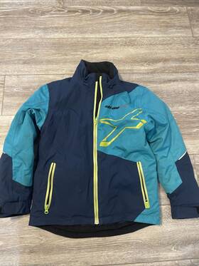 440813 Skidoo 440813- Ski-doo Youth X-team Jacket Navy Child Sz 10 Insulated Waterproof