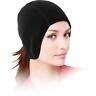 Sklcp001-02 Schampa Fleece Skullcap With Ponytail Holder Black Osfm