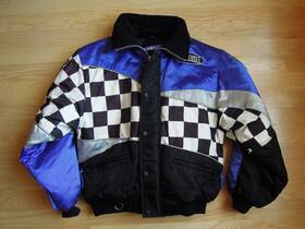 Smb-00srx-kd Yamaha Racing Snowmobile Checkered Winter Jacket Youth Kids Boys Large L