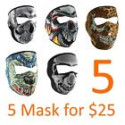 Bundle1 Zan Headgear Neoprene Biker Motorcycle Face Mask For Only Skull