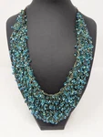 Blue Green Ab Crystal Cascade Bib Necklace Iridescent Fringe Statement.... Fixed Price $29.99.