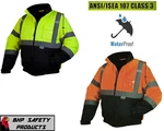 High Visibility Waterproof Insulated Reflective Road Work Bomber Jacket. Fixed Price $34.90.