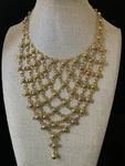 Vintage Flower Bib Necklace Ornate Adjustable Handkerchief Cascade Choker Read. Fixed Price $29.99.