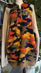 Born Fly Jacket Mens Fleece 2XLARGE Orange Camo 1/4 Zipper Hoodie. Fixed Price $11.60.