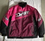 Drift Racing Women's Xlarge Full Zip Motorcycle Snowmobile Jacket Pink/black. Fixed Price $70.00.