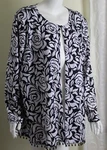 Catherines Sz 2X Rose Black White Glitz Fly-away Travel Knit Jacket.. Fixed Price $78.00.