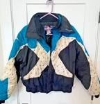Polaris Women Large Thermoloft Snowmobile Jacket Teal & Cream Vintage Coat. Fixed Price $60.00.