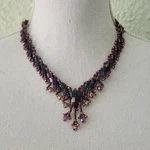 Artisan Czech Glass 18" Cascade Bib "v" Necklace Purple Fairycore Whimsy. Fixed Price $20.00.
