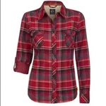 Ski-doo Ladies' Cabin Overshirt Burgundy Red Plaid Xs 4543820235. Fixed Price $39.19.