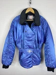 Vintage Polaris Blue Insulated Snowmobile Jacket Women Large Canada Made. Fixed Price $52.25.