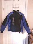 Joe Rocket Gear Ski Snowboard Jacket Size Men's Med Black Electric Blue Euc. Fixed Price $44.00.