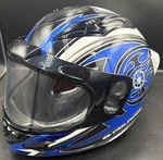 Polaris Cyclone Full Face Snowmobile Helmet Blue Black White Xl + Bag. Fixed Price $105.99.