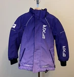 Fxr Racing Girls Size 4 Purple Fade Jacket With Removable Faux Fur Hood. Fixed Price $56.00.