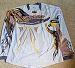 Vtg Ski-doo Women Brp Xteam Racing Snowmobile Jersey Graphic White/yellow. Fixed Price $49.99.