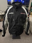 Mens Size Hmk Snowmobile Racing Jacket Black White Gray Camo Pattern Full Zip. Fixed Price $100.00.