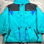 Vintage Obermeyer Ski Jacket Mens Xl Aqua Blue Nylon Hooded Insulated Outdoor. Fixed Price $49.99.