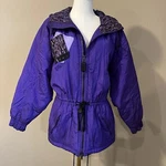 Purple 80 Kaelin Ski Hooded Zip-up Waist Tie Pockets Winter Coat Jacket Size 6. Fixed Price $8.00.