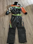 Vintage Cat Arcticwear Leather Snowmobile Suit Large Jacket & Bibs (read). Fixed Price $450.00.