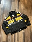 Vintage Ski-doo Racing Jacket Bombardier Rotax Black Yellow Checkered Snowmobile. Fixed Price $60.00.