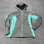 Klim Jacket Womens Small Gray Teal Evolution Hoodie Softshell Zip Insulated. Fixed Price $54.99.