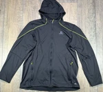 Salomon Jacket Mens Medium Black Advanced Skin Dry Athletic Hooded Full Zip. Fixed Price $26.95.
