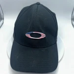 Oakley Men's Tin Usa American Flag 3D Emblem Flex Fit Stretch Hat Cap. Fixed Price $11.40.